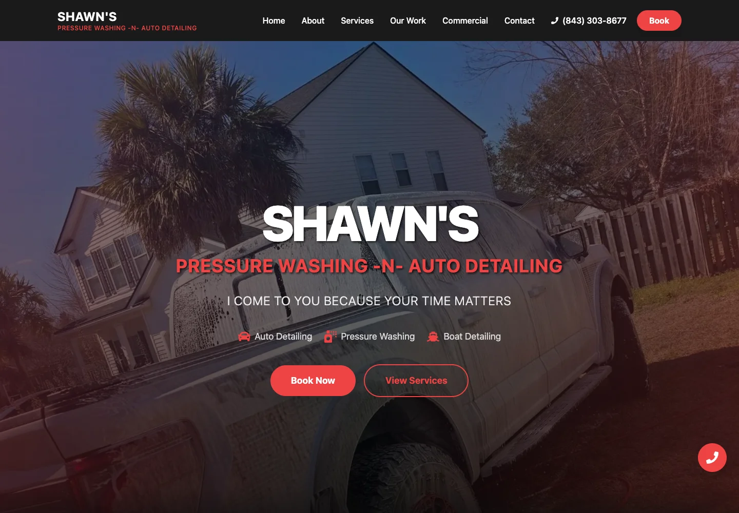 Shawn’s Services public homepage screenshot